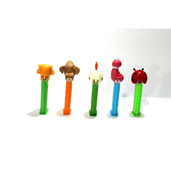 Pez Dispensers Chicken Little Abby Pink Worm Diego Lady Bug with Feet Lot of 5 - Picture 3 of 6